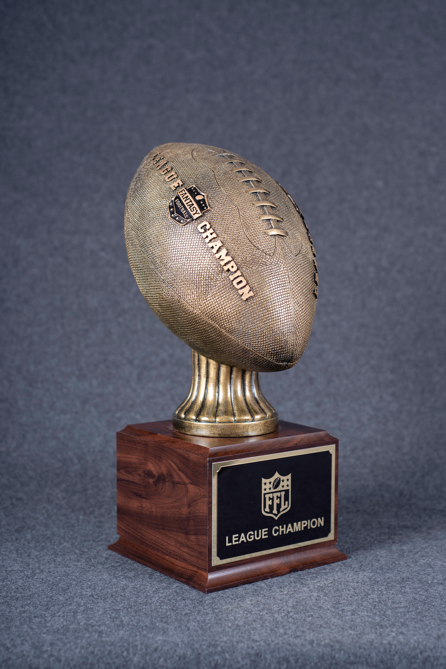 Football Trophies Resin Antique Gold Ball on Riser Award 5 Sizes FREE Engraving 